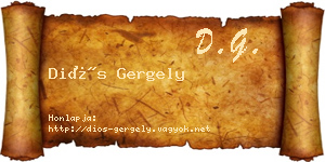 Diós Gergely névjegykártya